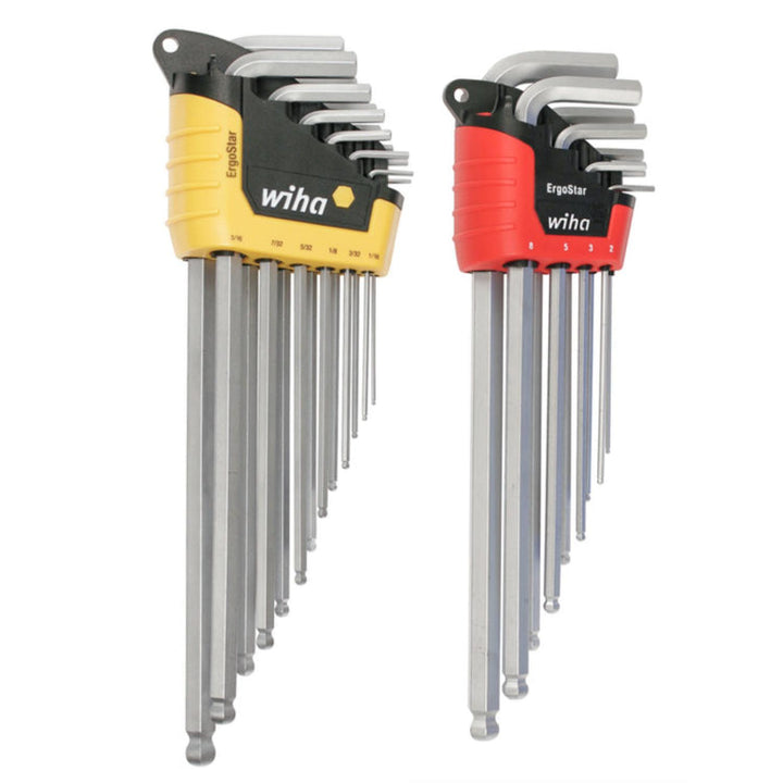 Wiha 66982 ErgoStar Ball End Hex L-Key Inch/Metric 22 Piece Set