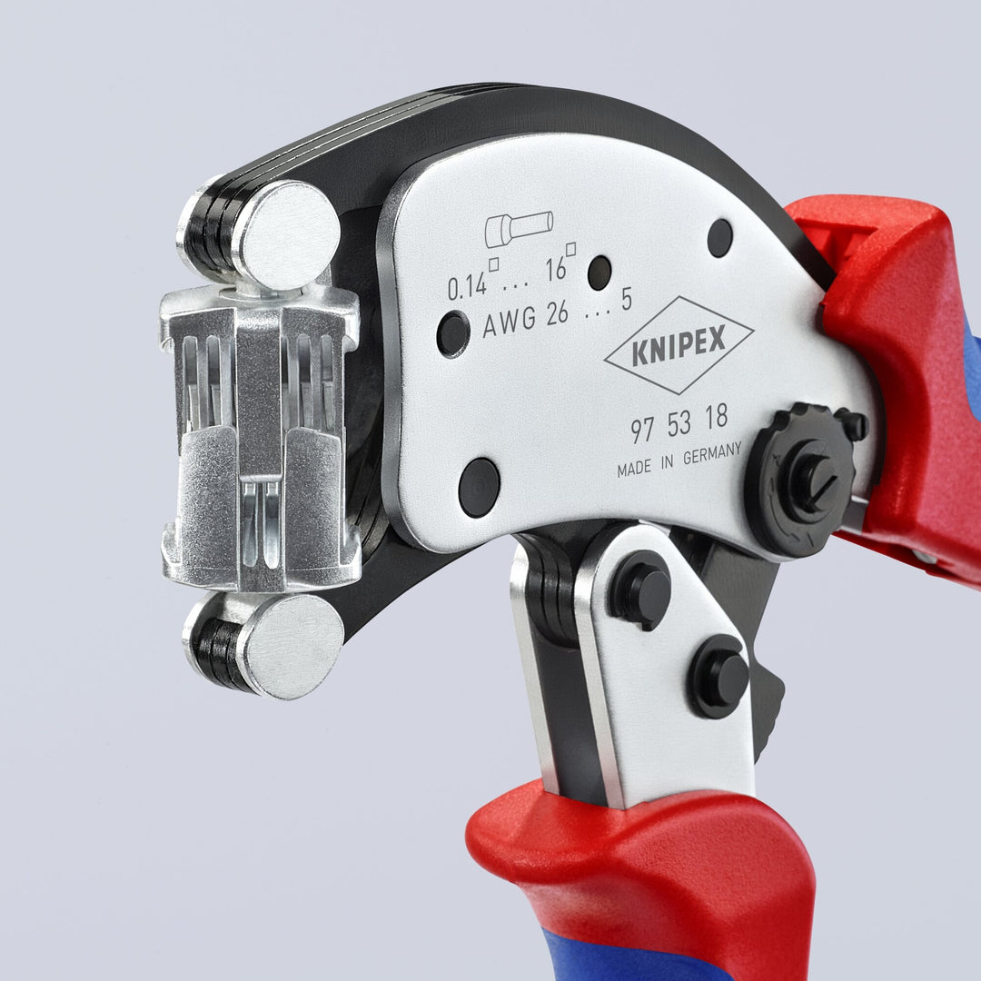 Knipex 97 53 18 8" KNIPEX Twistor®16 Self-Adjusting Crimping Pliers For Wire Ferrules