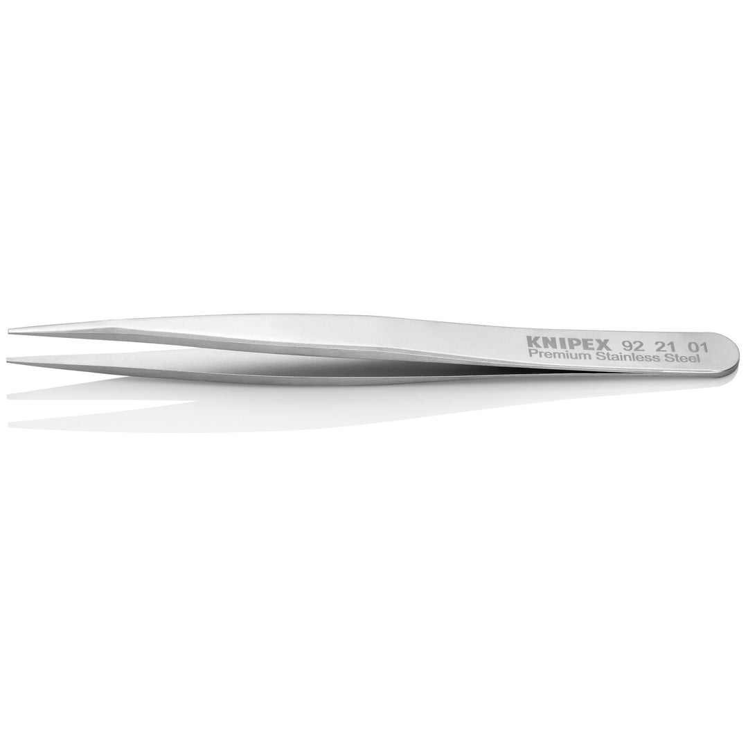 Knipex 92 21 01 4 3/4" Premium Stainless Steel Gripping Tweezers-Pointed Tips