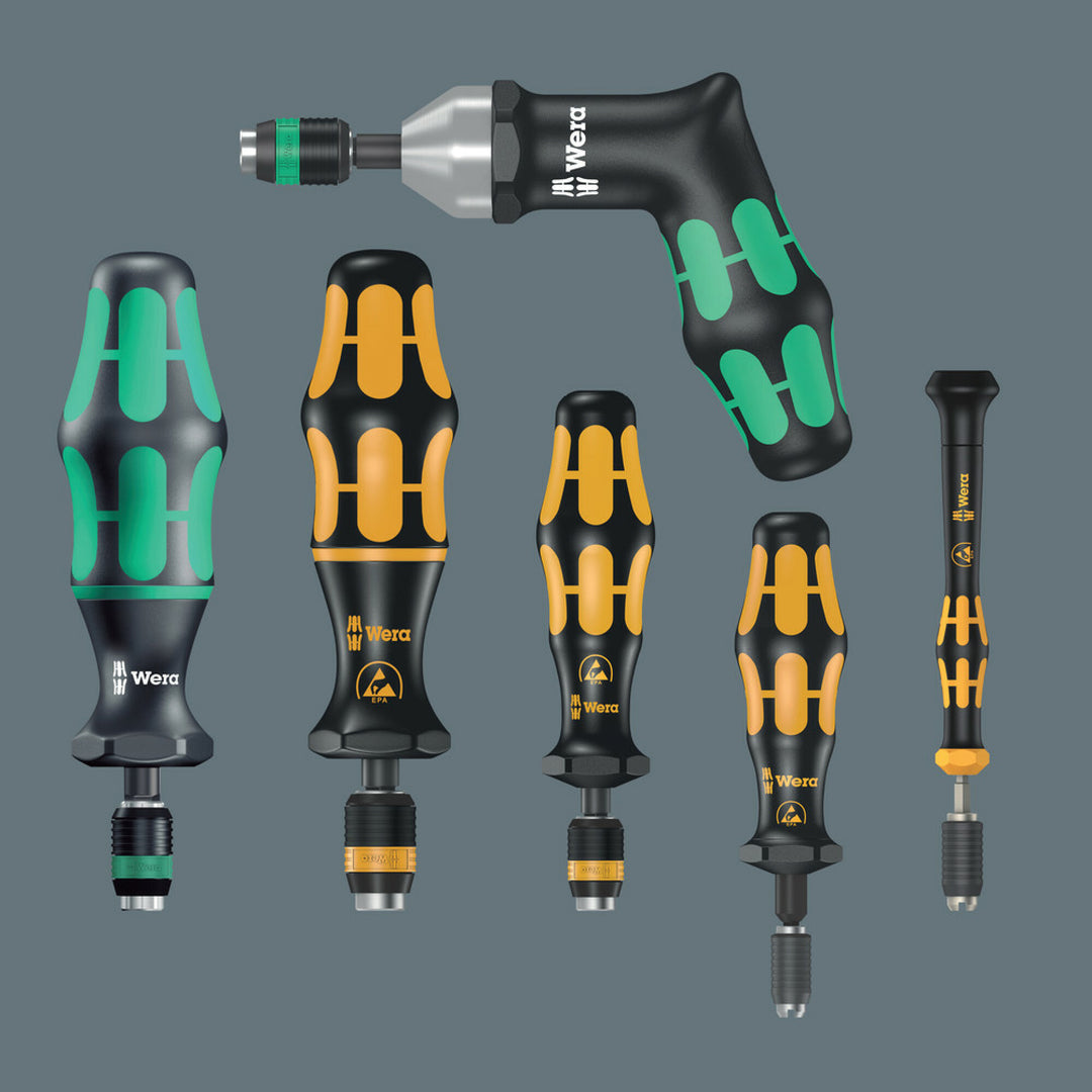 Wera Serie 7400 ESD Kraftform pre-set adjustable torque screwdrivers (0.1-1.0 Nm) with quick-release chuck, 7456 ESD x 0.3 Nm x 0.3-1.0 Nm