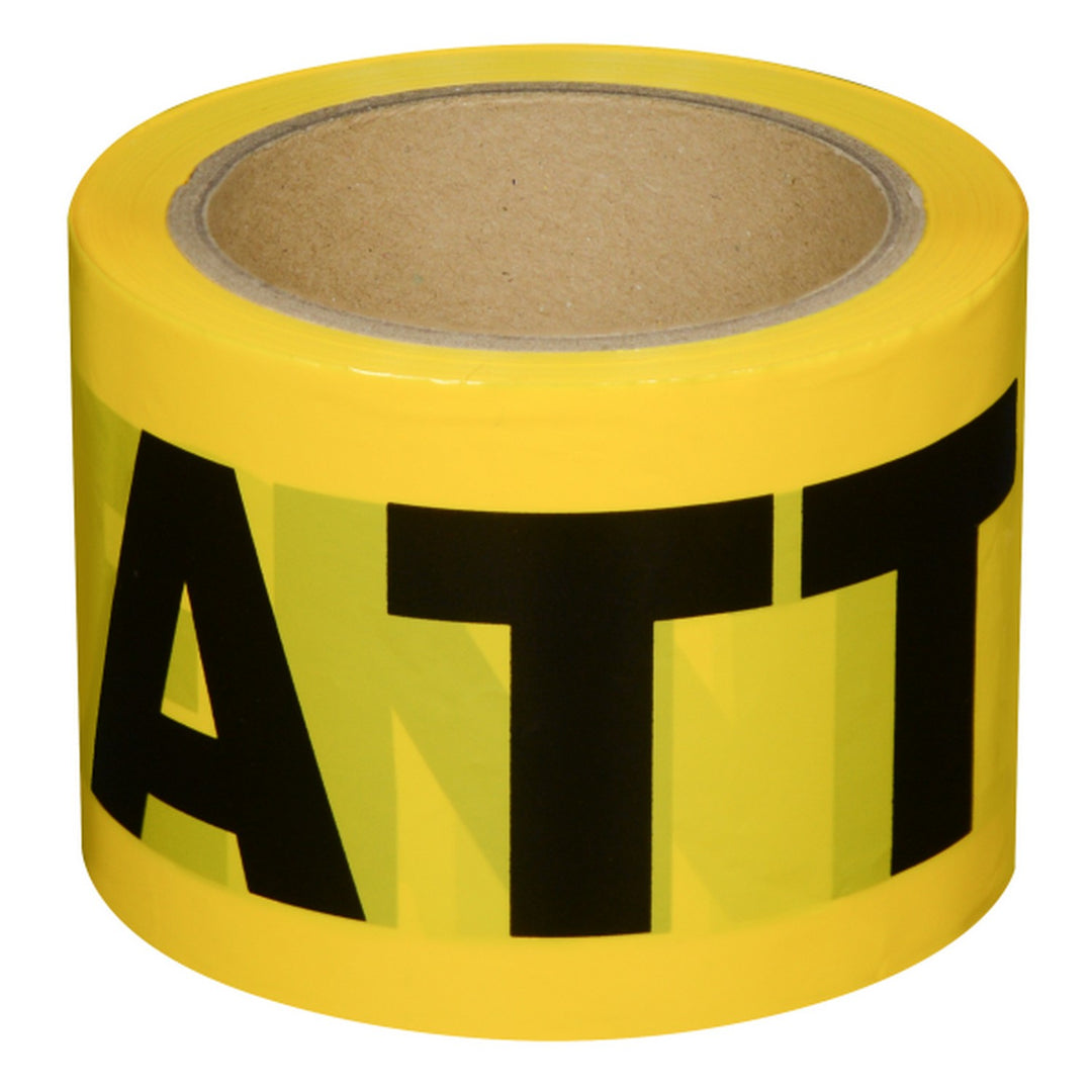 Johnson 40-0821 Standard Yellow "Attention" Tape - 3" x 300'