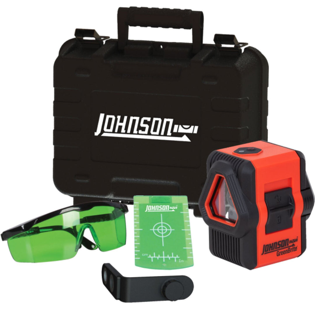 Johnson 40-6647 Self-Leveling Cross and Line Laser Kit with GreenBrite Technology