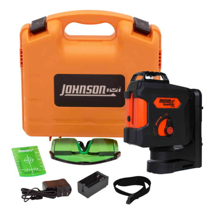 Johnson 40-6676 Self-Leveling 360° Laser w/Plumb Line with GreenBrite Technology