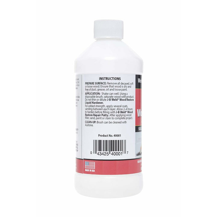 J-B Weld 40001 Wood Restore Liquid Hardener, 16 oz.