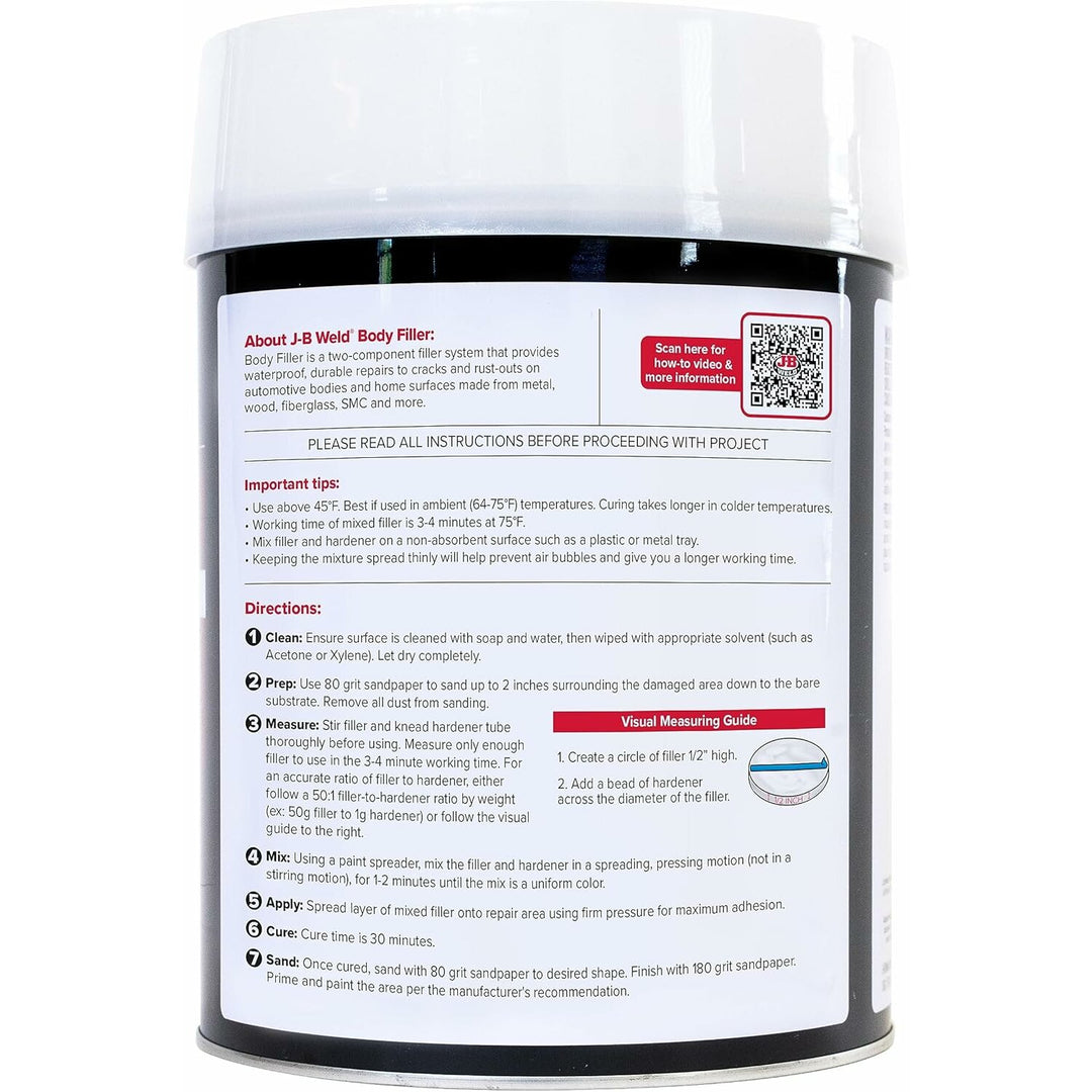 J-B Weld 40265 Body Filler, 1 Gallon
