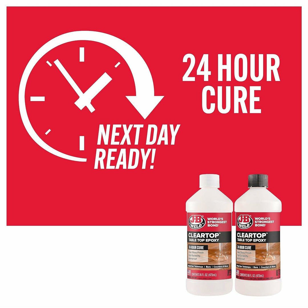 J-B Weld 41032 ClearTop Pour-On Epoxy, 32 fl oz.