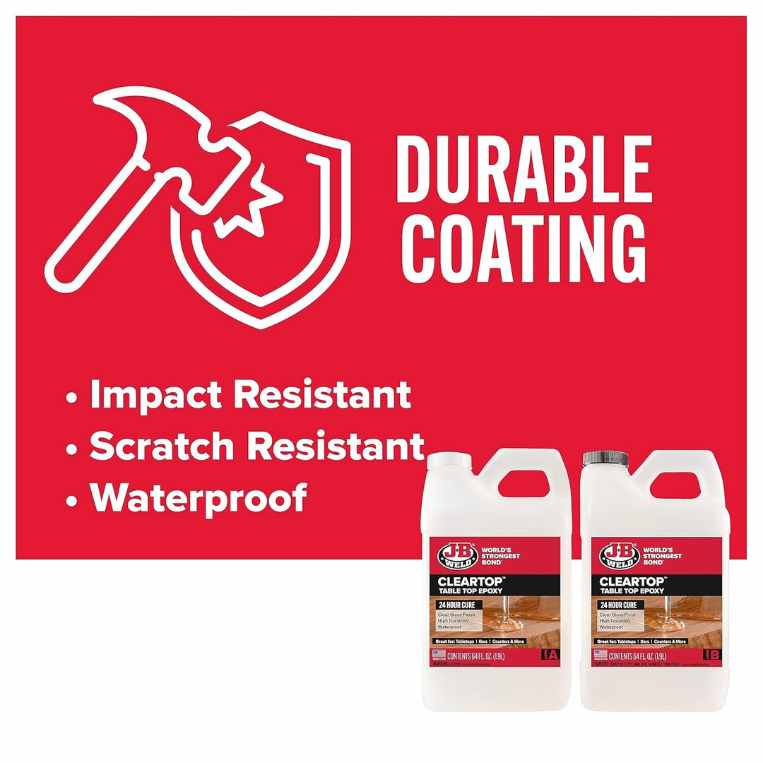 J-B Weld 41128 ClearTop Pour-On Epoxy, 128 fl oz.