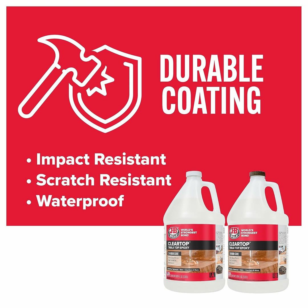 J-B Weld 41256 ClearTop Pour-On Epoxy, 256 fl oz.
