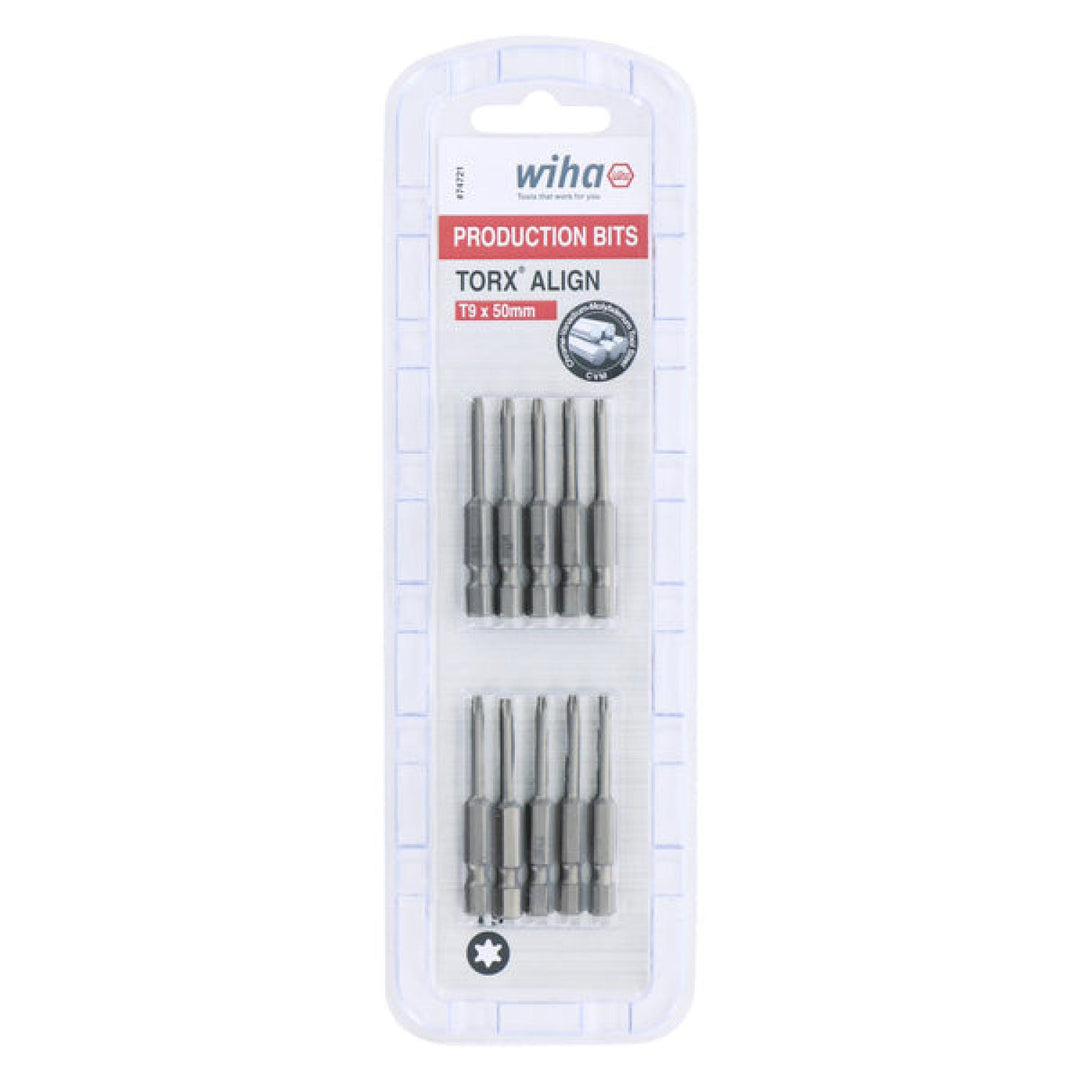 Wiha Tools 74724 TORX Align Power Bit, T10 x 50 mm, 10 Pk.