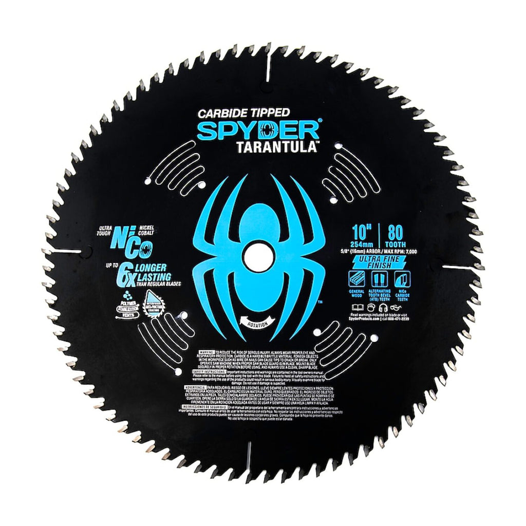 Spyder 13026 10-in 80 -Tooth Fine Finish Tungsten carbide-tipped
