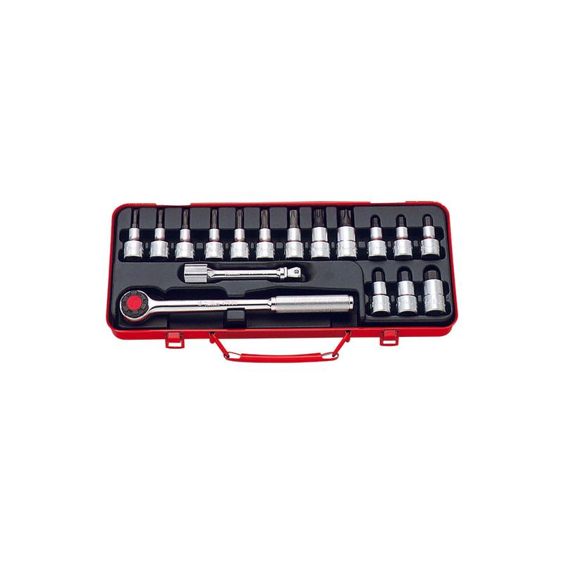 Ko-Ken 4276 1/2 Inch Sq. Dr. Bit Socket Set Hex / TORX® 17 Pieces ...