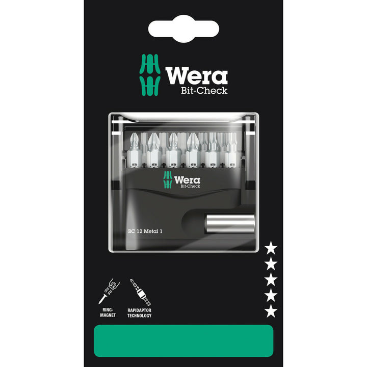 Wera Bit-Check 12 Metal 1 SB, 12 pieces