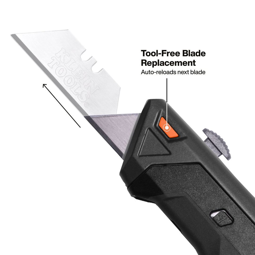 Klein Tools 44308 Auto-Loading Retractable Utility Knife with Dual-Sided Blade Magazine