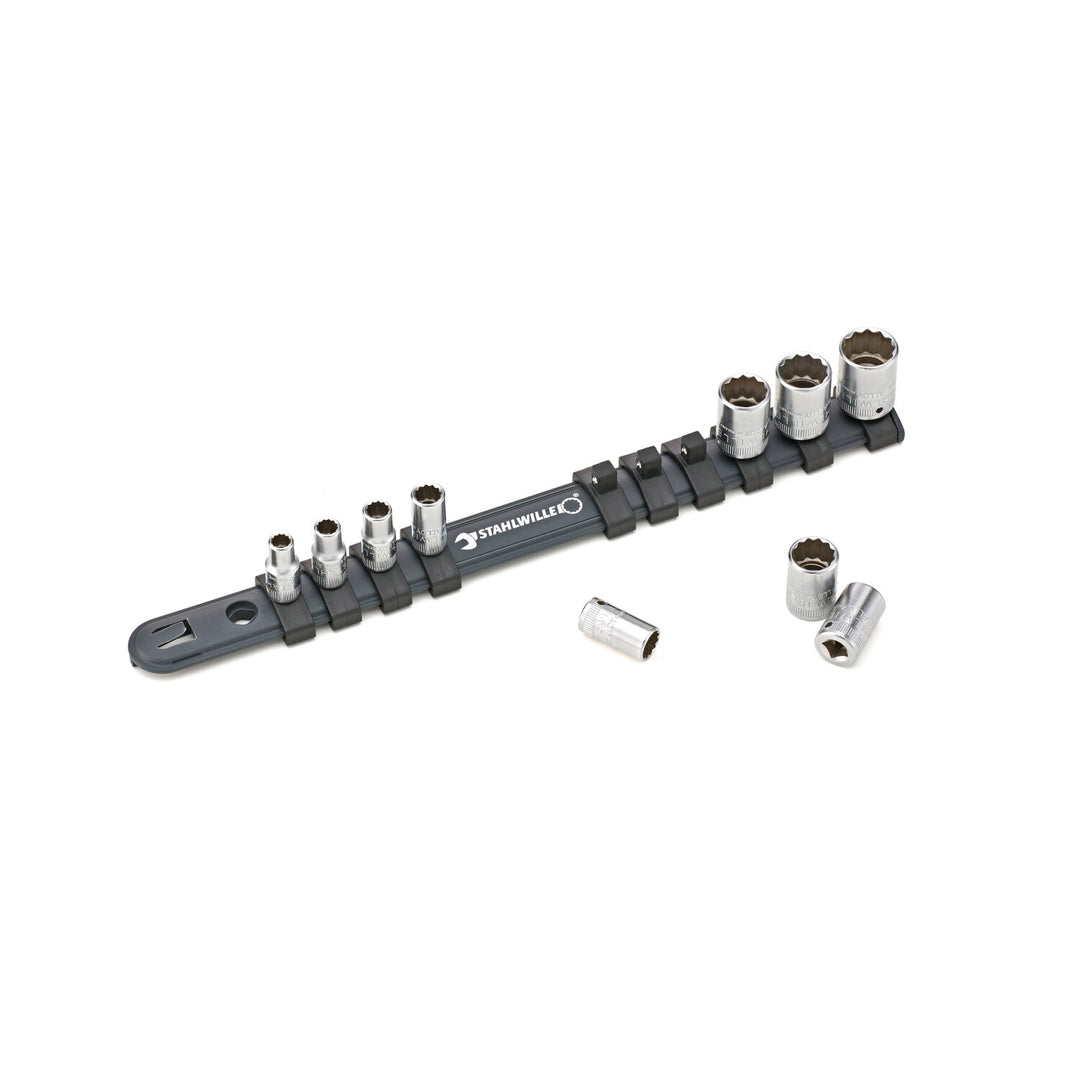 Stahlwille 96051010 Socket Spanner Set On Clip Rail 1/4 Inch, 10 Pcs