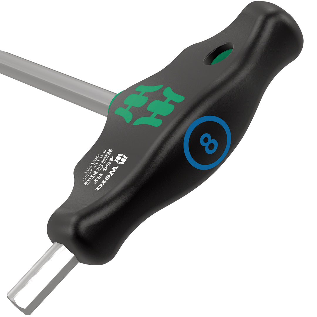 Wera 454 HF T-handle hexagon screwdriver Hex-Plus with holding function, 10 x 100 mm