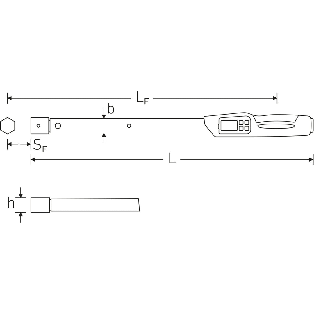 Stahlwille 96501720 Electromechanical Torque Wrench, L. 550 mm