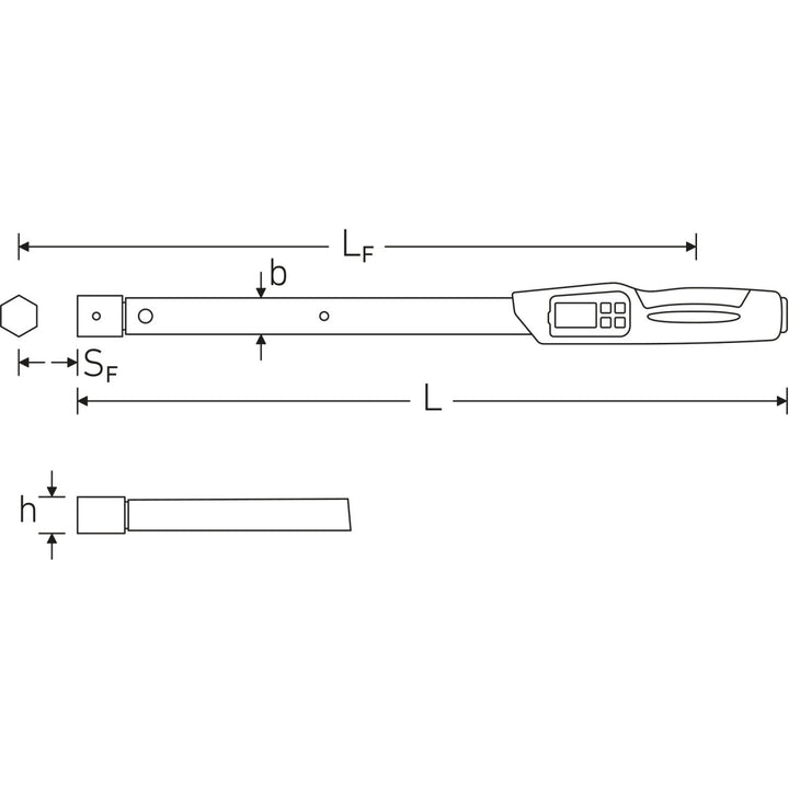 Stahlwille 96501720 Electromechanical Torque Wrench, L. 550 mm