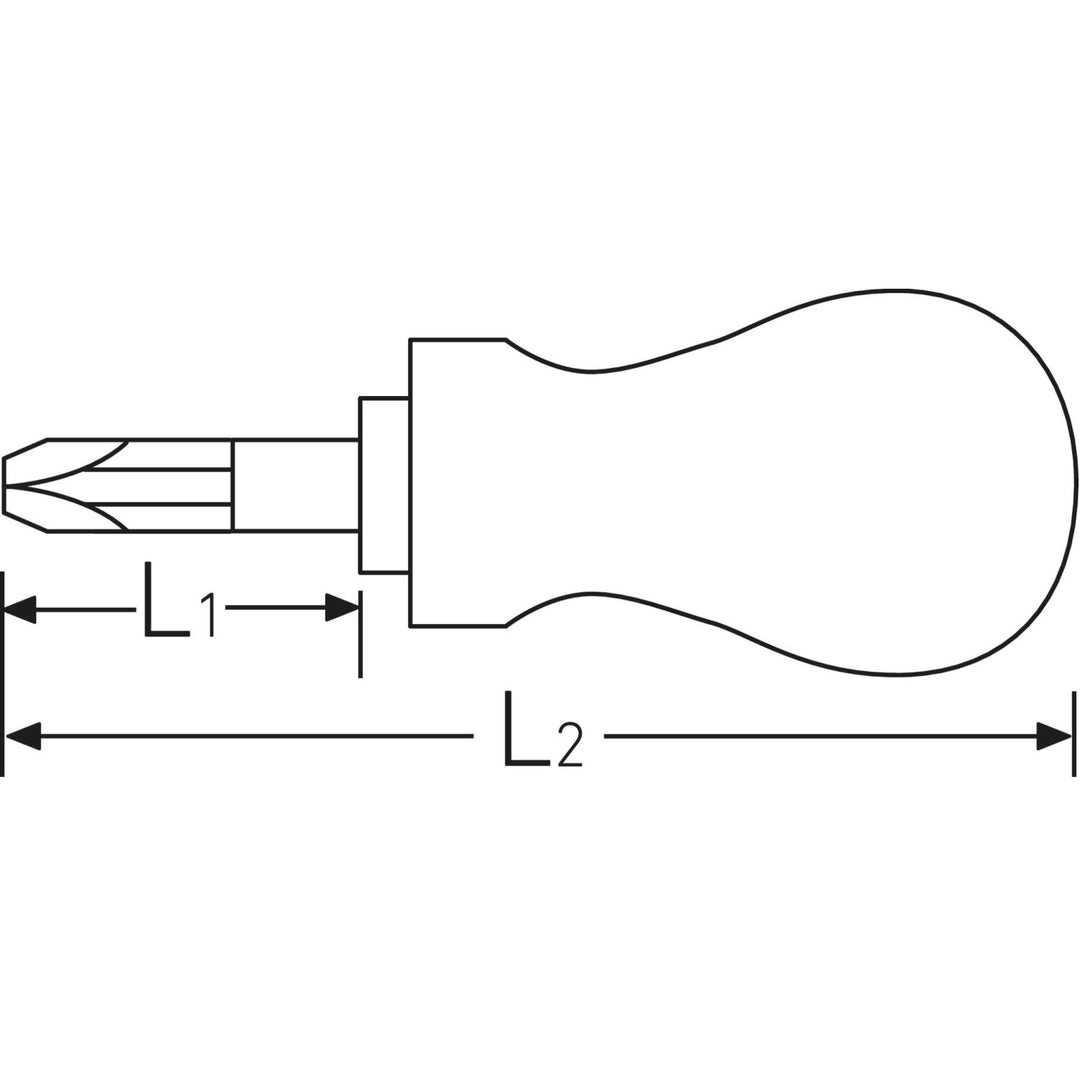 Stahlwille 47341002 4734 DRALL #2 Phillips Stubby Screwdriver