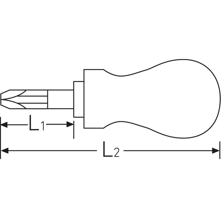 Stahlwille 47441001 4744 DRALL #1 Pozidriv Stubby Screwdriver