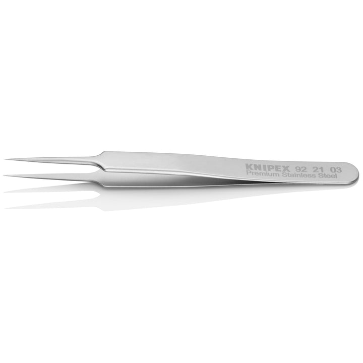 Knipex 92 21 03 4 1/2" Premium Stainless Steel Gripping Tweezers-Needle-Point Tips