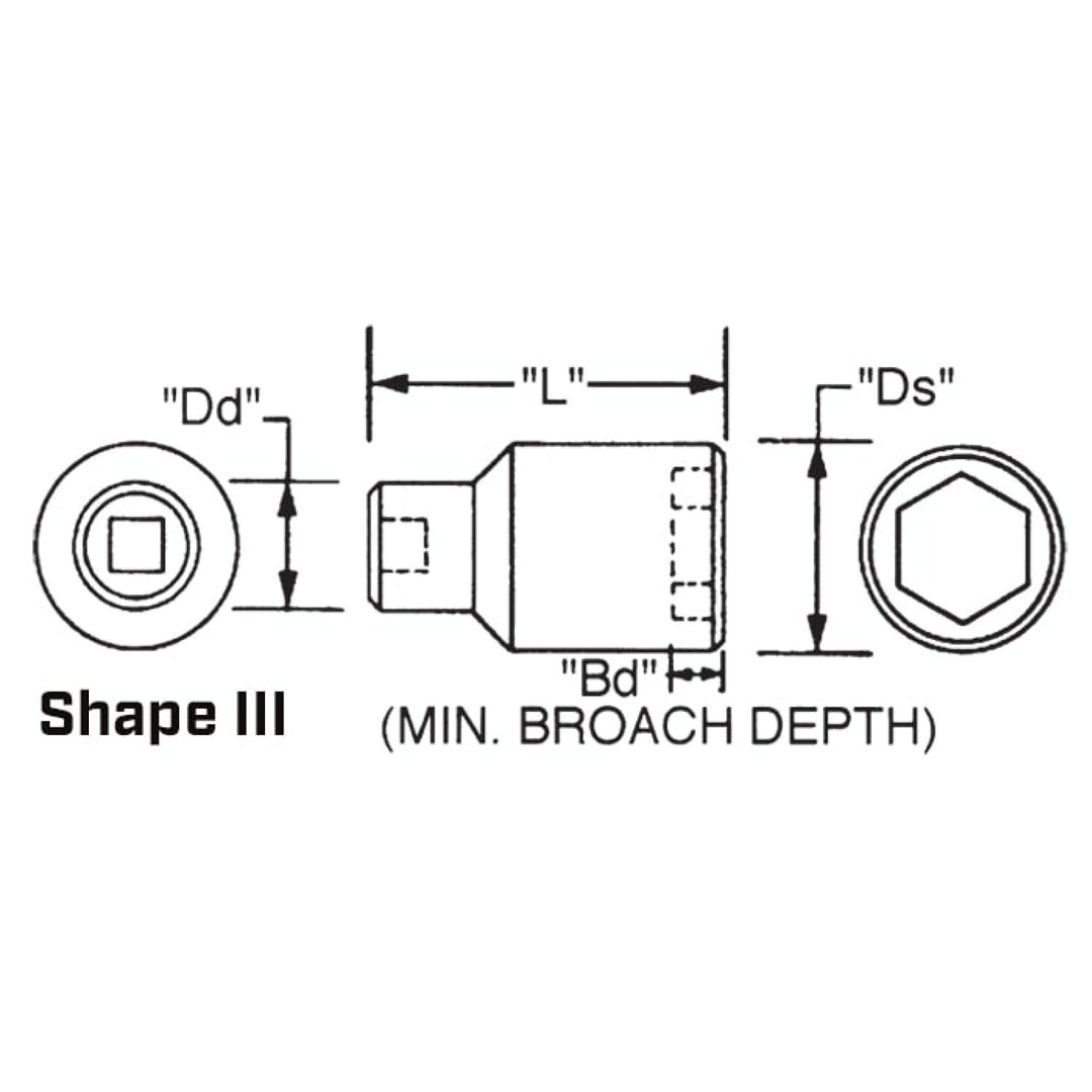 Wright Tool 89-46MM 1" Drive 6 Point Deep Metric Impact Socket - 46mm