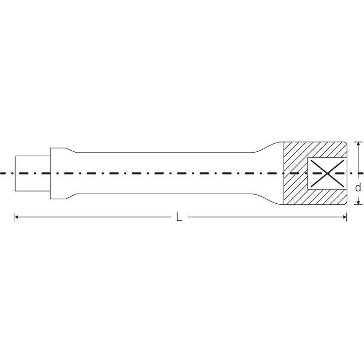 Stahlwille 15010001 Extension, 3/4" - 200 mm OAL