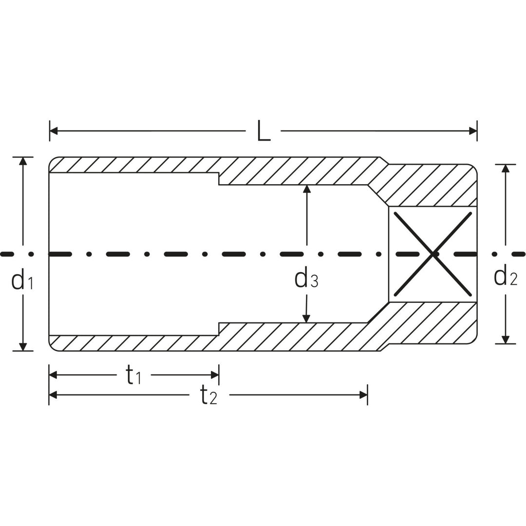 Stahlwille 05020030 56 Deep Hex Socket, 6-pt 3/4 Inch Drive 30 mm