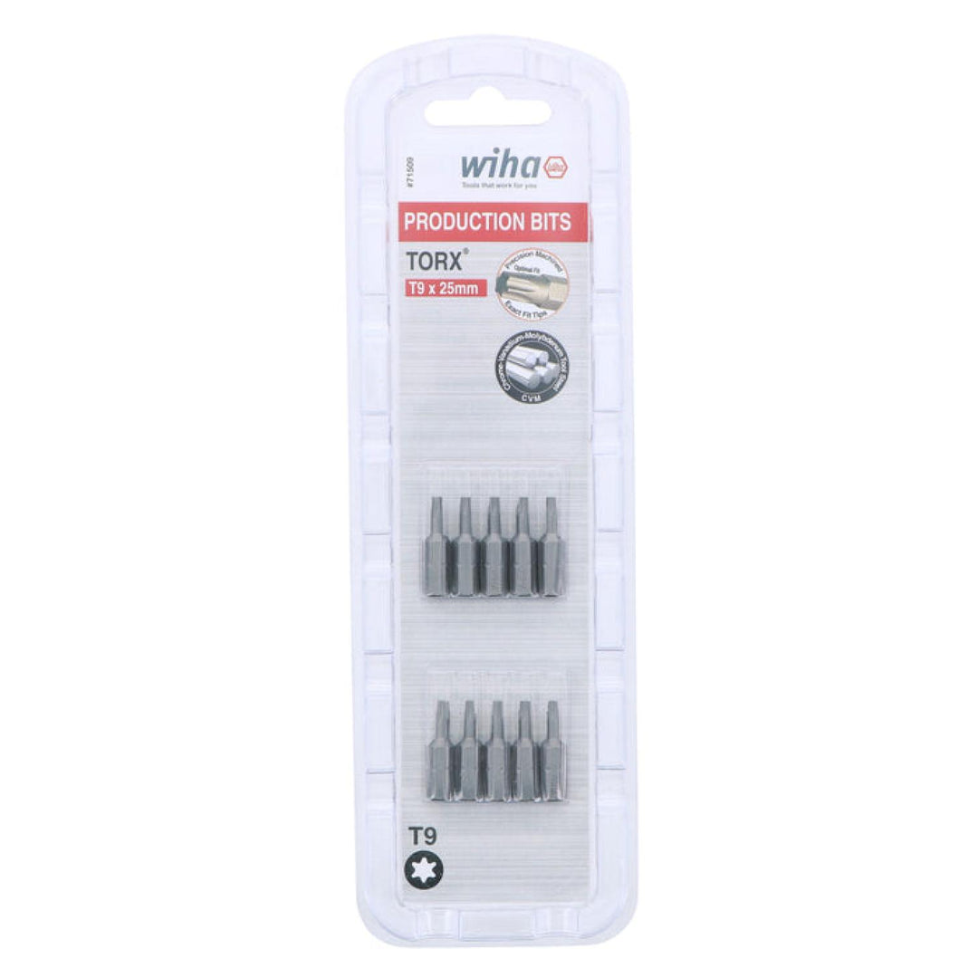 Wiha Tools 71509 T9 x 38mm TORX® Insert Bit, 10 Pack