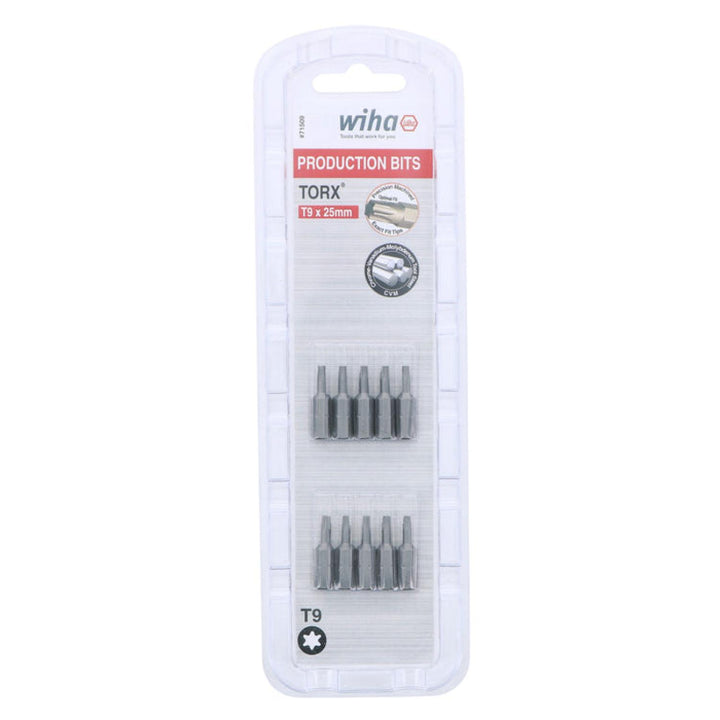 Wiha Tools 71509 T9 x 38mm TORX® Insert Bit, 10 Pack