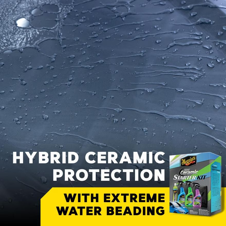Meguiar's G55253 Hybrid Ceramic Starter Kit - Detailing Kit Includes Car Wash, Wax, Detailer, & Tire Shine