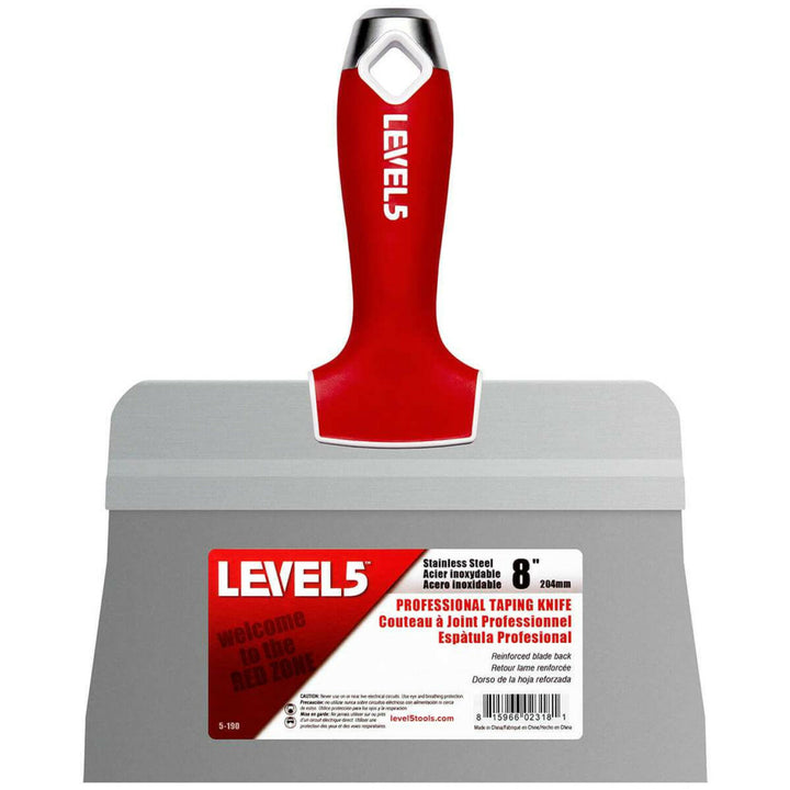 Level5 5-190 8" Stainless Steel Big Back Taping Knife with Soft Grip Handles