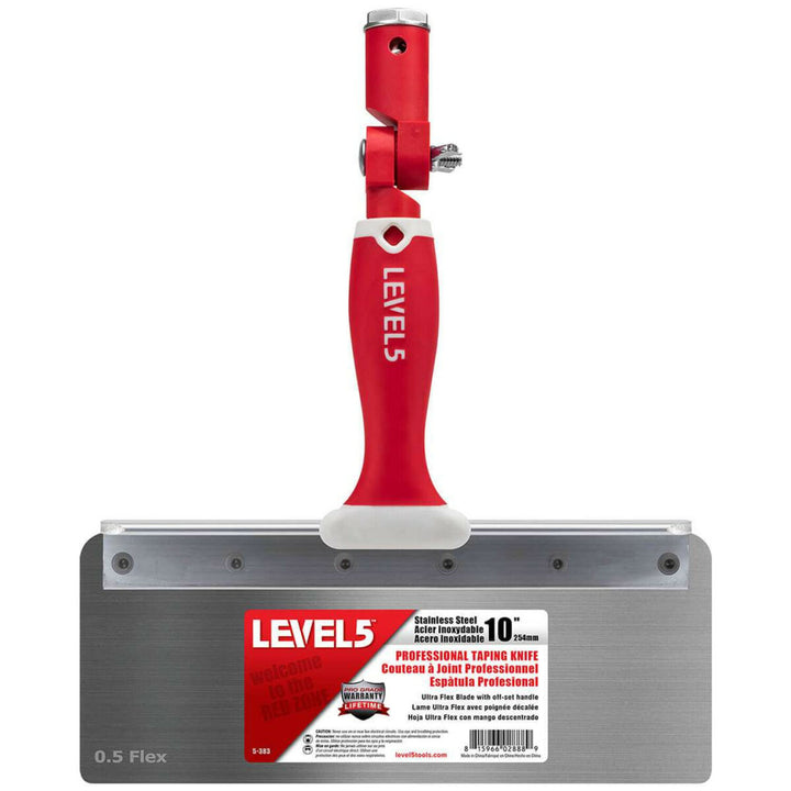 Level5 5-383 10" Stainless Steel 0.5mm Flex Blade Offset Taping Knife