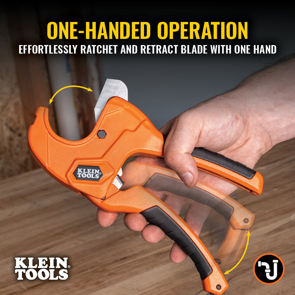 Klein Tools 50063 Ratcheting PVC Pipe Cutter, 1 1/4"