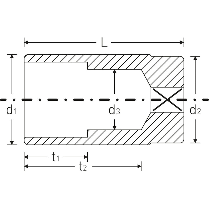Stahlwille 02620016 460a 3/8" 12-pt Socket, 1/4"