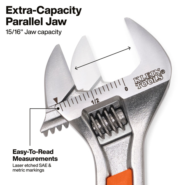 Klein Tools 5076RTK KNECT 6-Inch Adjustable Wrench with Pass-Through Ratchet Set, 10-Piece