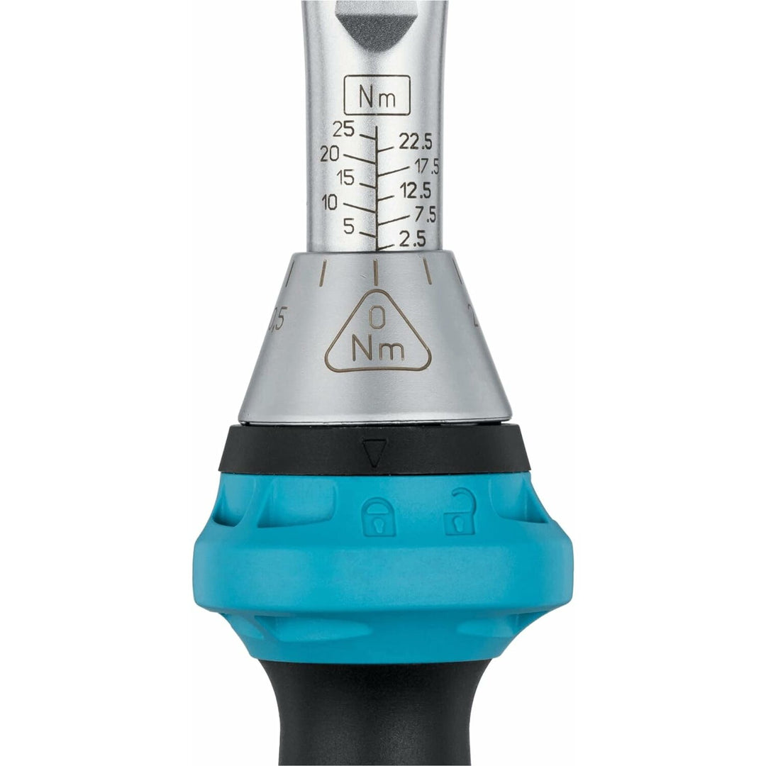 Hazet 5108B-3CT 1/4 inch (6.3 mm) hexagon ∙ hollow Torque wrench with reversible ratchet for screwdriver bits ∙ 2.5 – 25 Nm ∙ ±3%