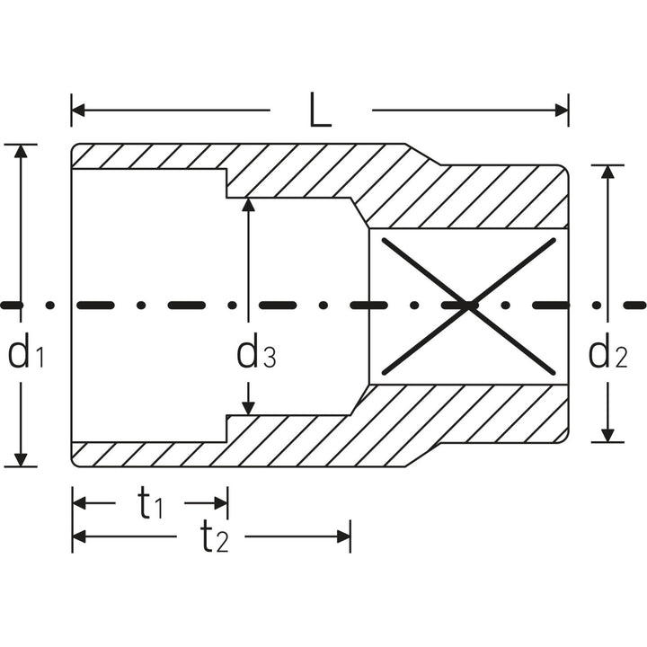 Stahlwille 03030026 52 1/2" 6-pt Socket, 26 mm