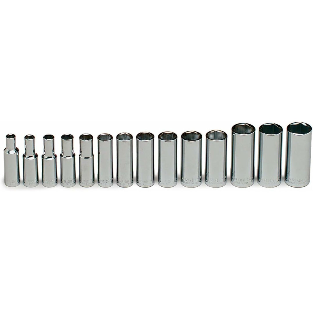 Wright Tool 355 3/8 Drive 14 Piece Deep Metric Socket Set 6mm - 19mm