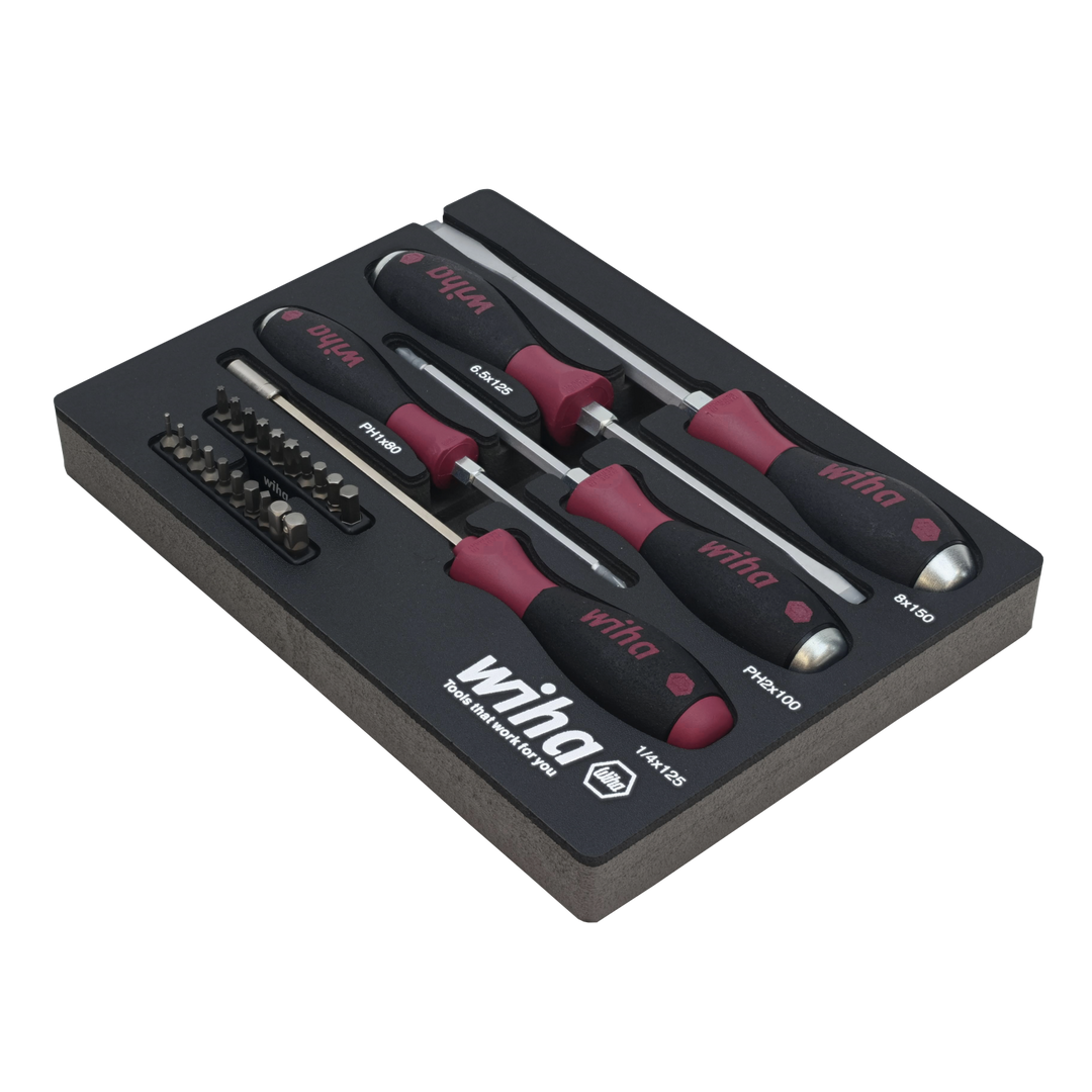 Wiha Tools 52690 25 Piece MicroFinish Screwdriver Tray Set