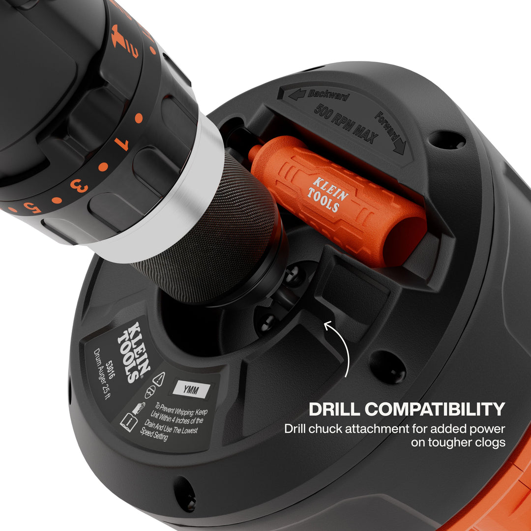 Klein Tools 53016 25-Foot Auto-Feed Drum Auger