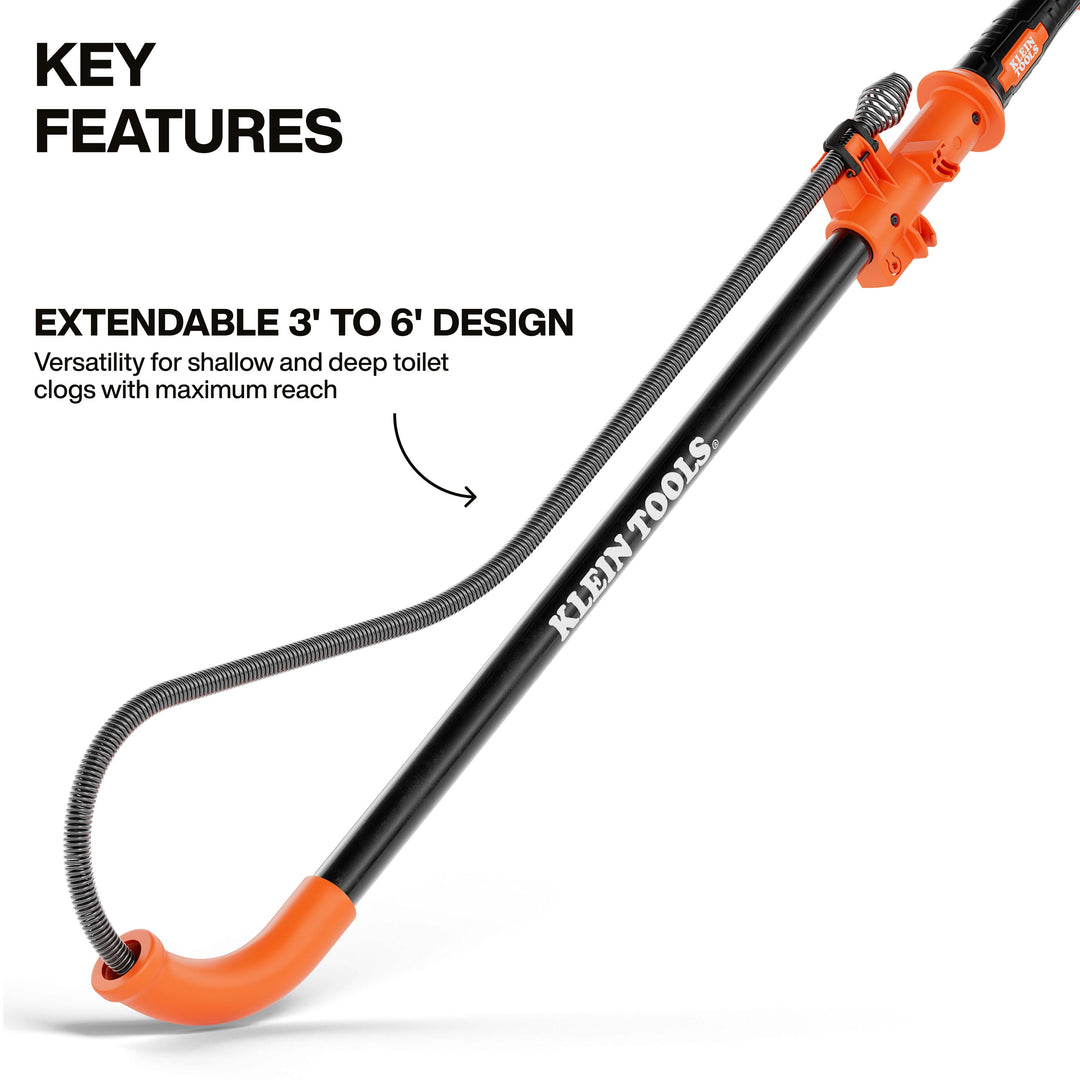 Klein Tools 53018 6-Foot Steel Toilet Auger