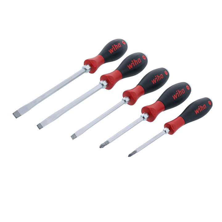 Wiha Tools 53095 SoftFinish X Heavy Duty Slotted and Phillips Screwdriver Set, 5 Pc.