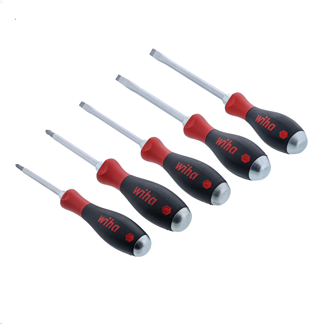 Wiha Tools 53095 SoftFinish X Heavy Duty Slotted and Phillips Screwdriver Set, 5 Pc.