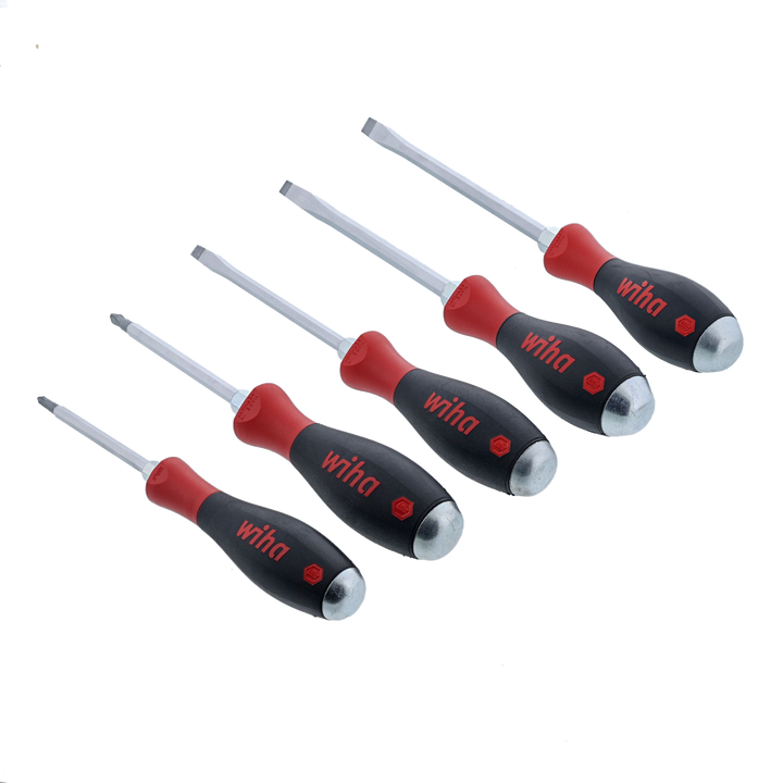Wiha Tools 53095 SoftFinish X Heavy Duty Slotted and Phillips Screwdriver Set, 5 Pc.