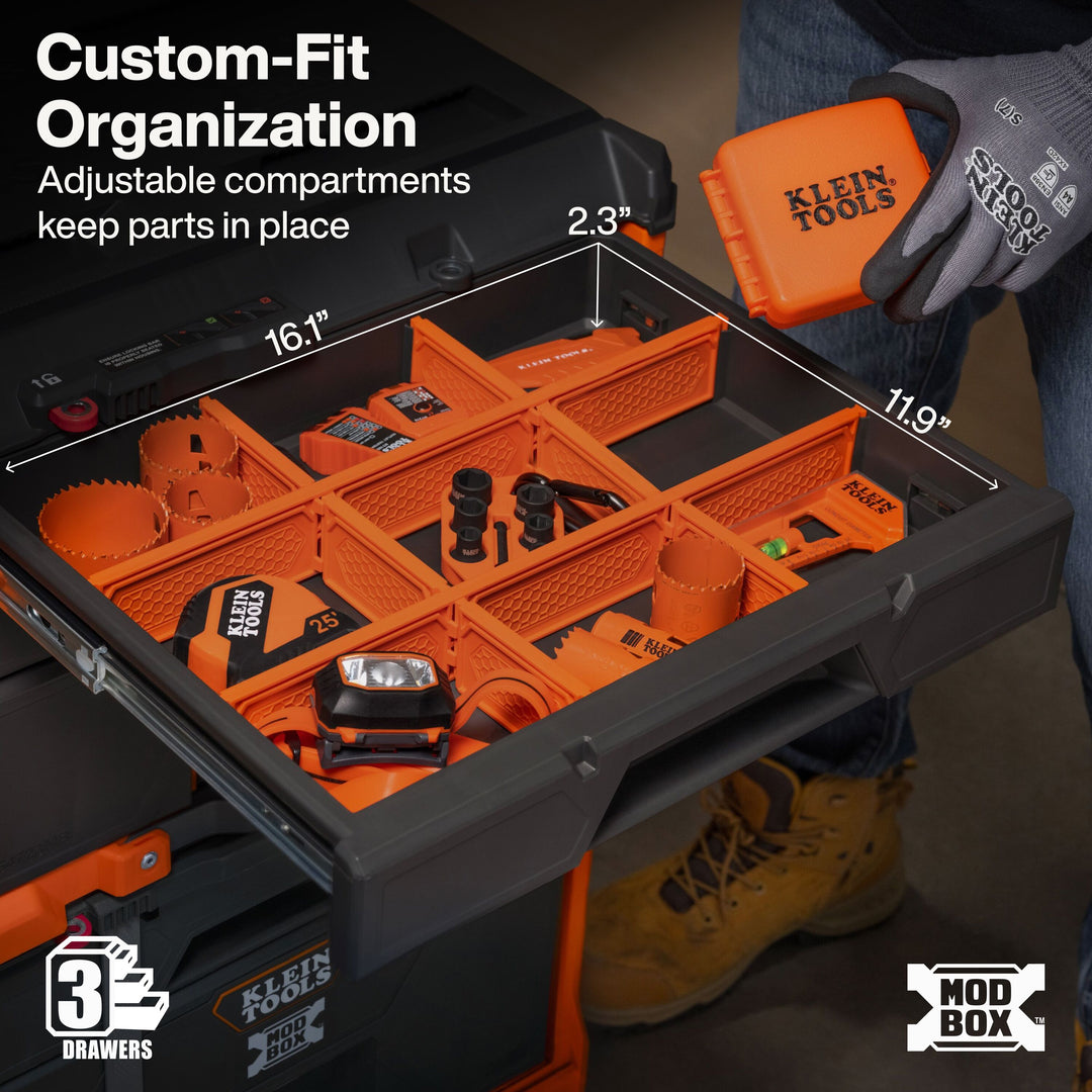 Klein Tools 54723MB MODbox Multi-Depth Three-Drawer Toolbox