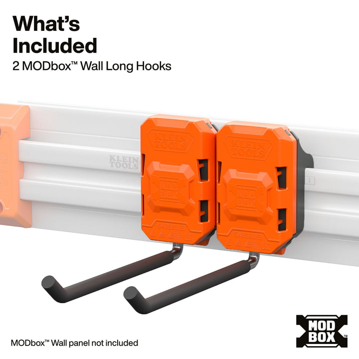 Klein Tools 54858MB MODbox Wall System, Long Hook, 2-Pack
