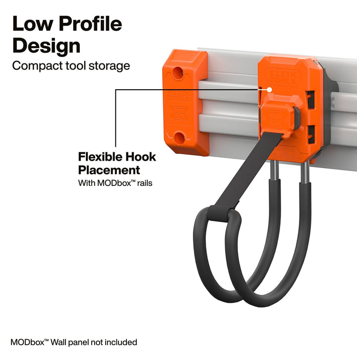 Klein Tools 54859MB MODbox Wall System, J-Hook with Strap, 2-Pack