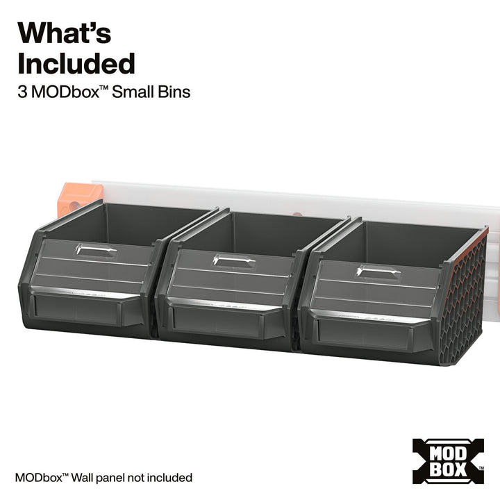 Klein Tools 54865MB MODbox Wall System, Small Bin, 3-Pack