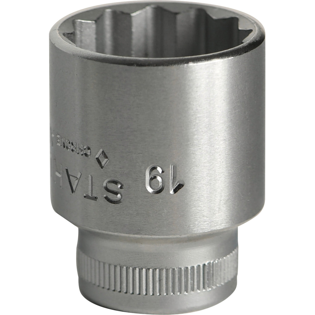 Stahlwille 02010019 45 12-pt Bi-Hex Socket, 3/8" Drive 19 mm