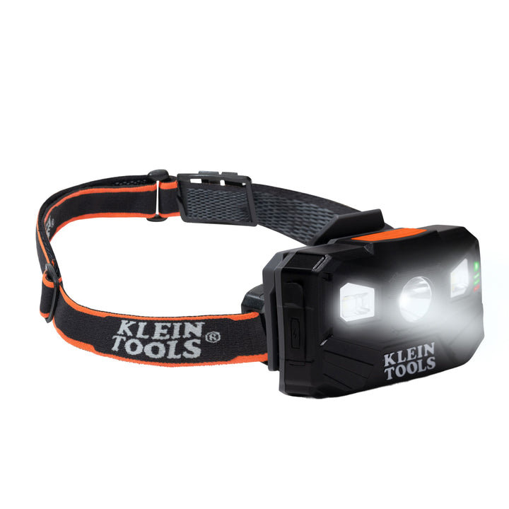 Klein Tools 56048 Rechargeable Headlamp with Fabric Strap, 400 Lumens, All-Day Runtime
